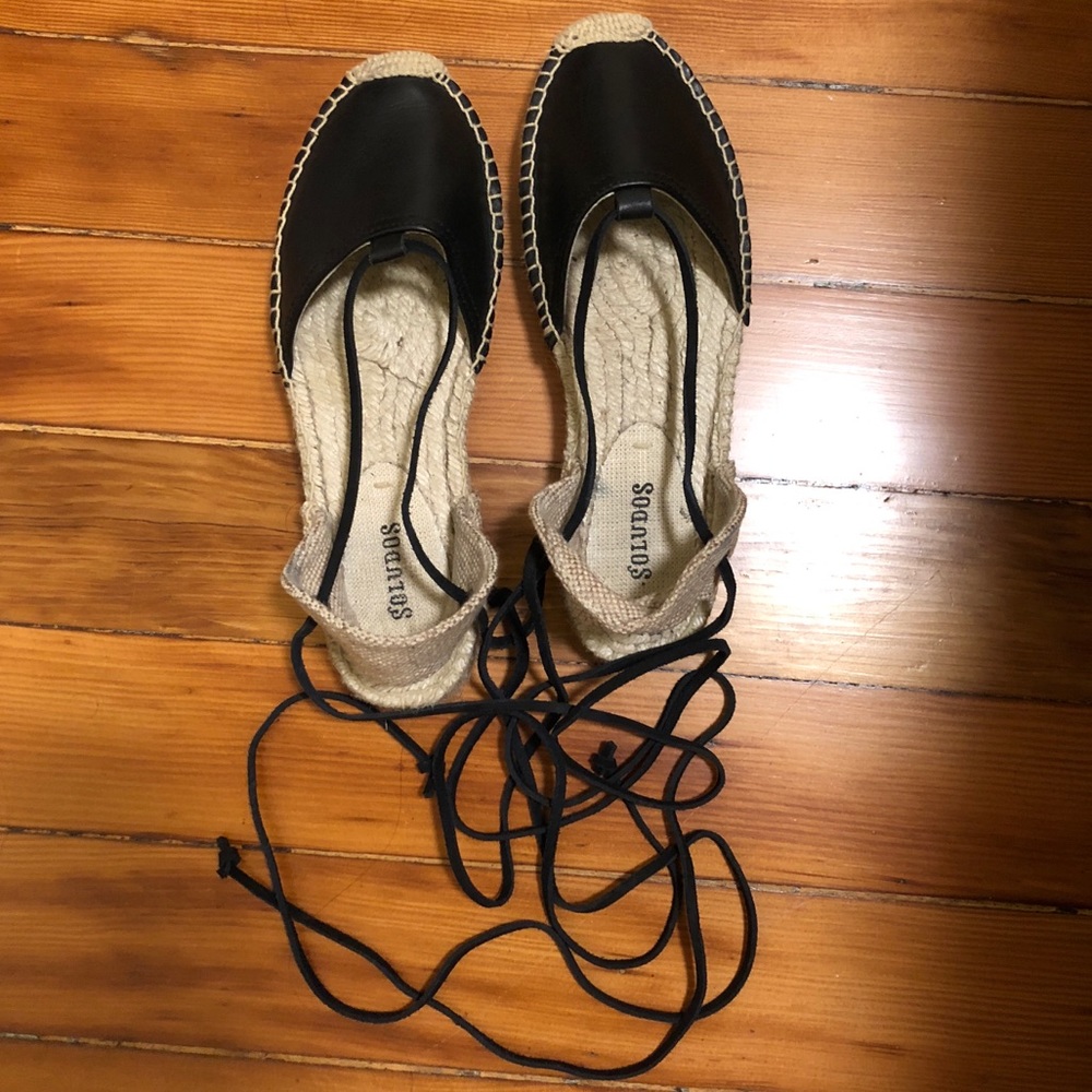 Black espadrilles sandals size 7